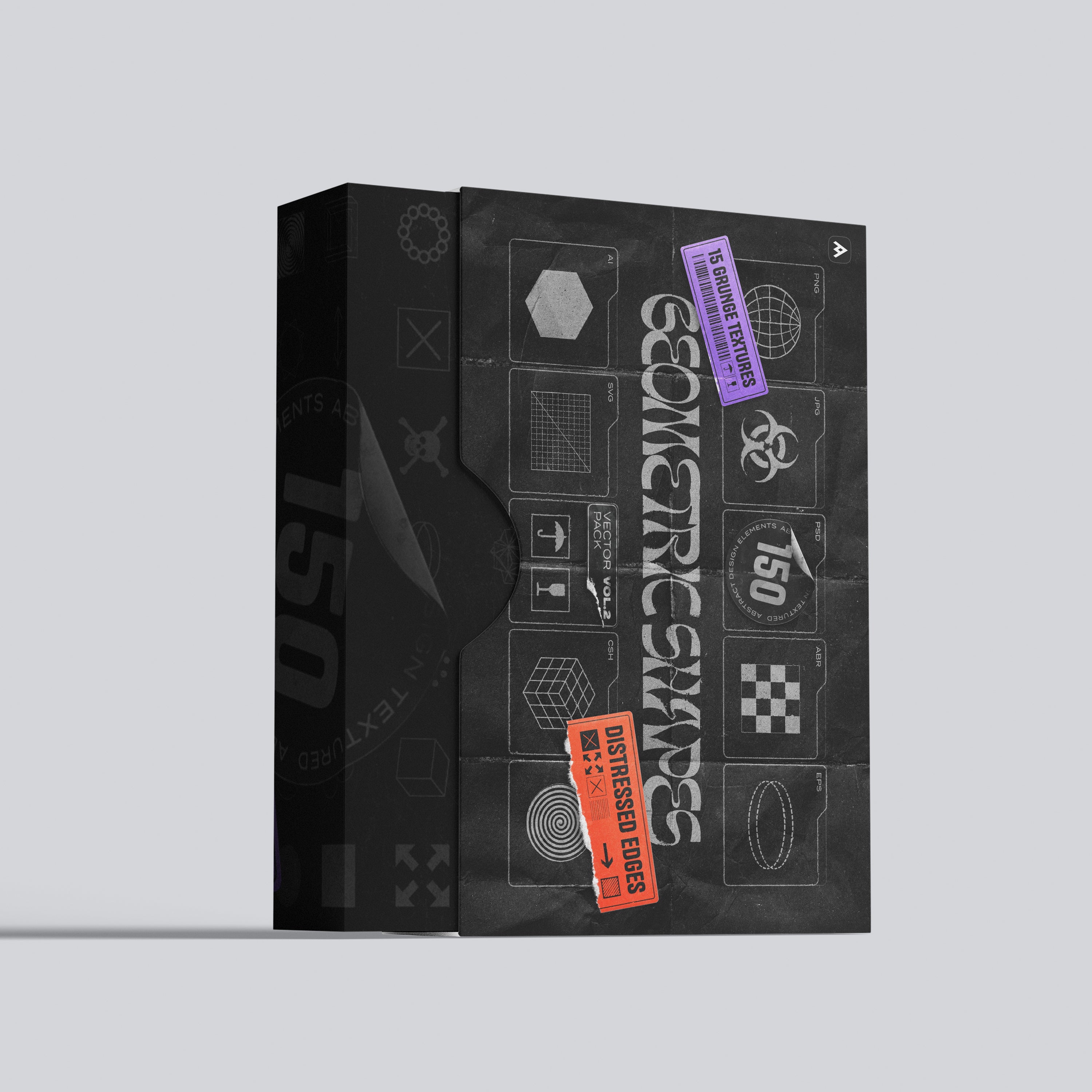 150 Geometric Shapes With Distressed Edges - by Samolevsky