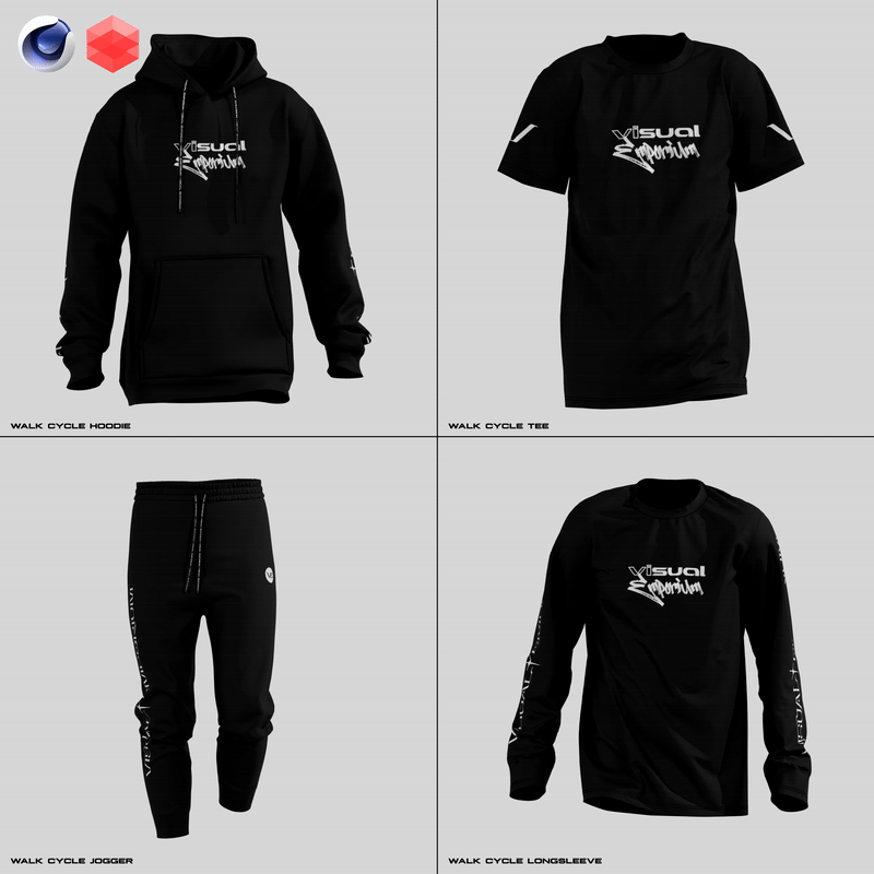 Complete 3D Walk Cycle Mockup Bundle • Cinema 4D + Redshift