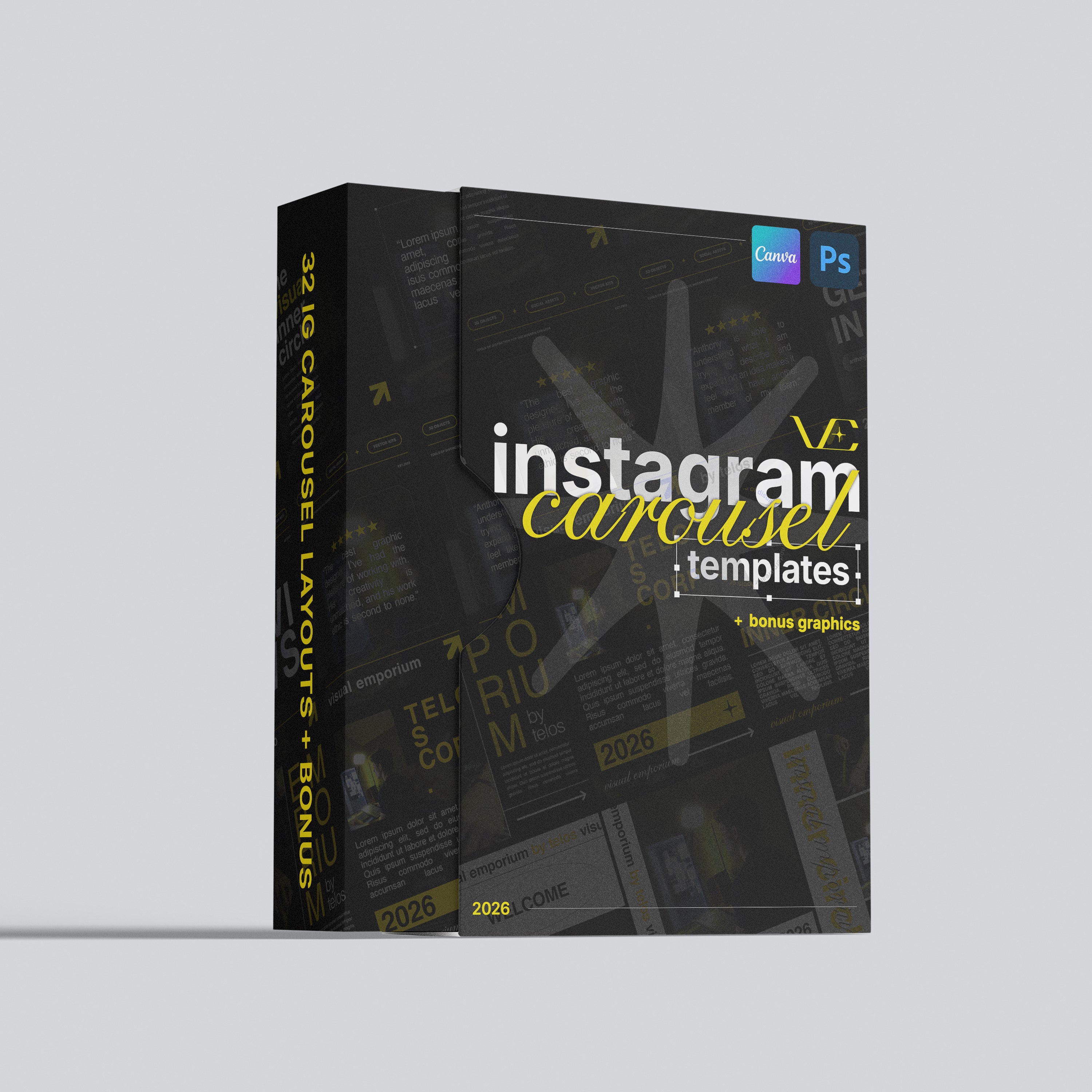 IG Carousel Template Pack ✦ Bonus Design Assets ✦ 2026 ✦ Canva Compatible