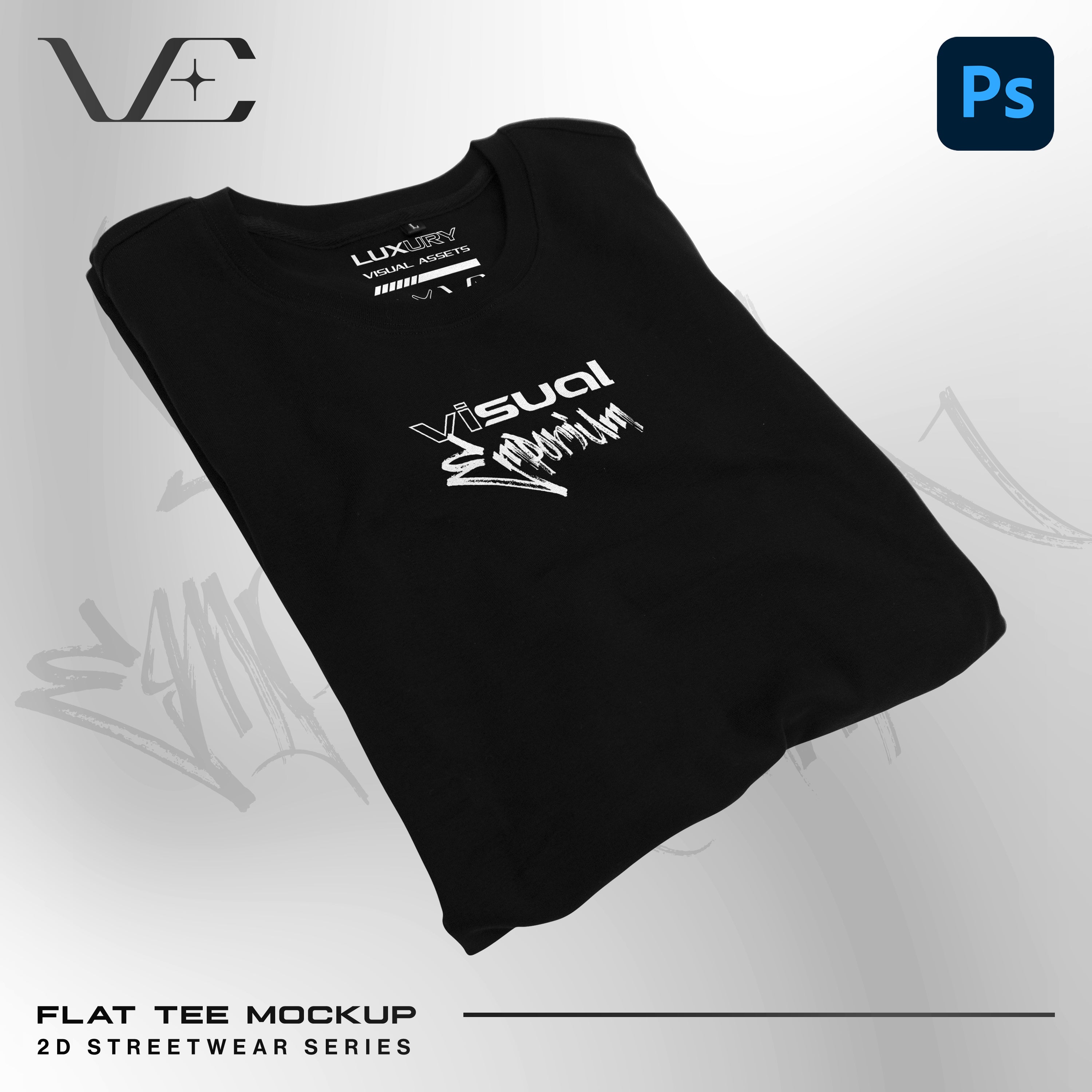 Premium Flat Tee Mockup • 2D Streetwear Series • Visual Emporium
