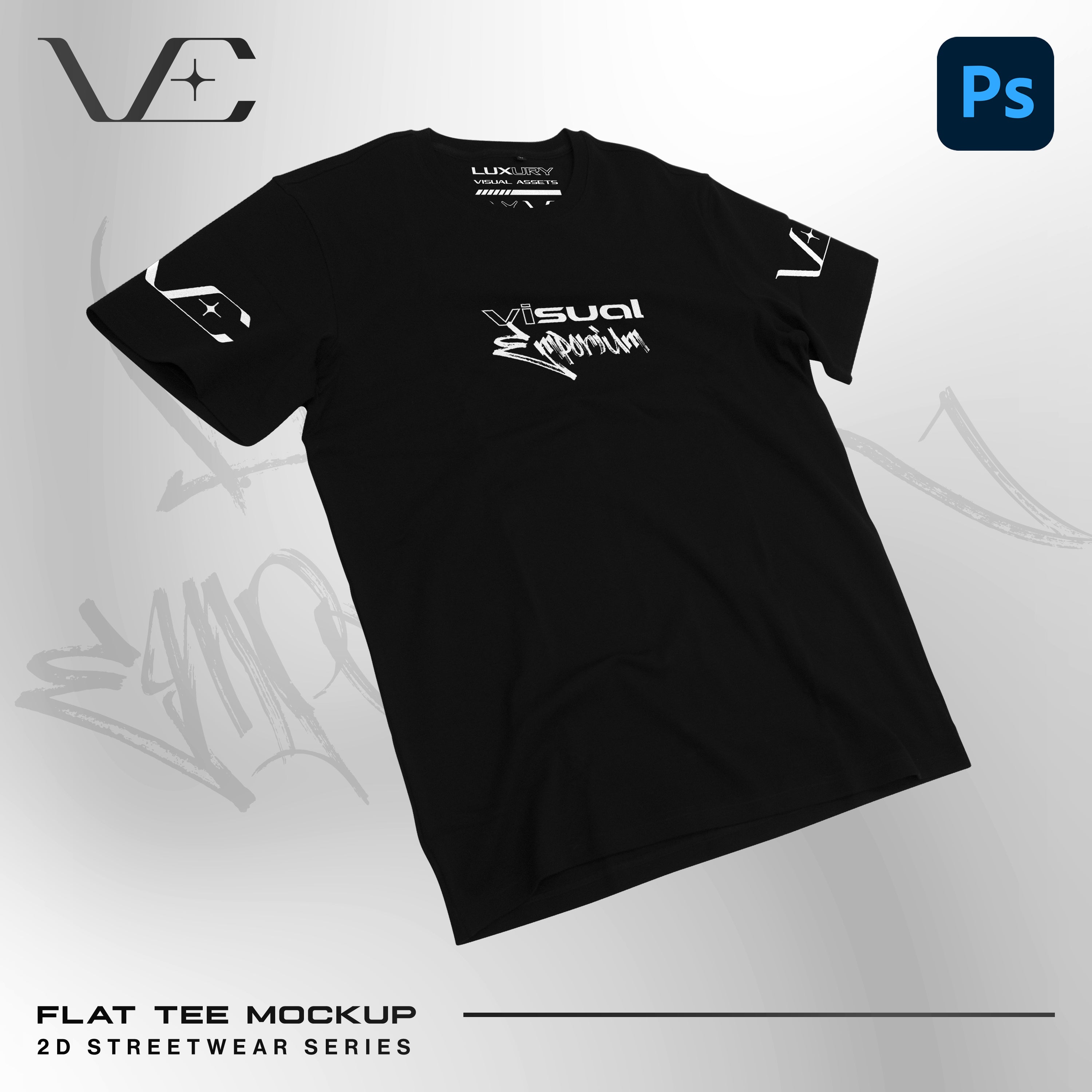 Premium Flat Tee Mockup • 2D Streetwear Series • Visual Emporium