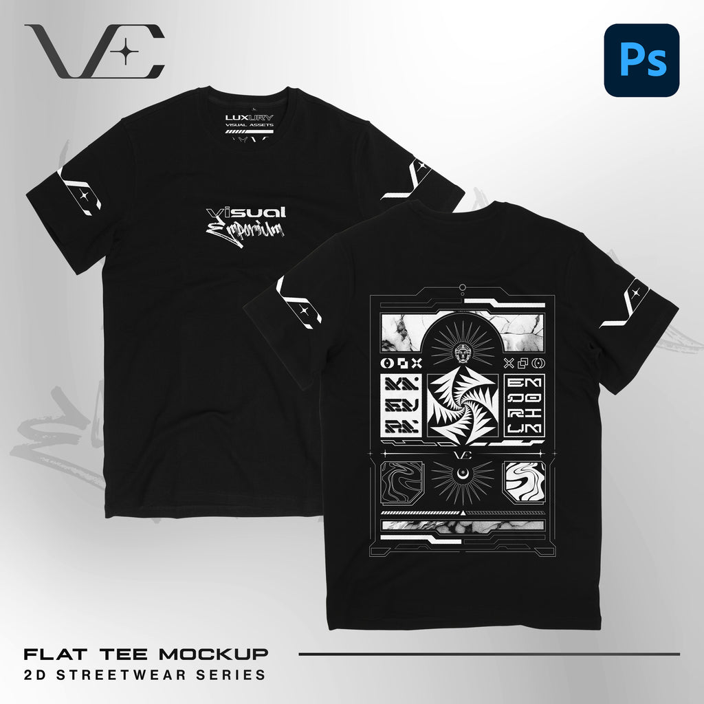 Premium Flat Tee Mockup • 2D Streetwear Series • Visual Emporium