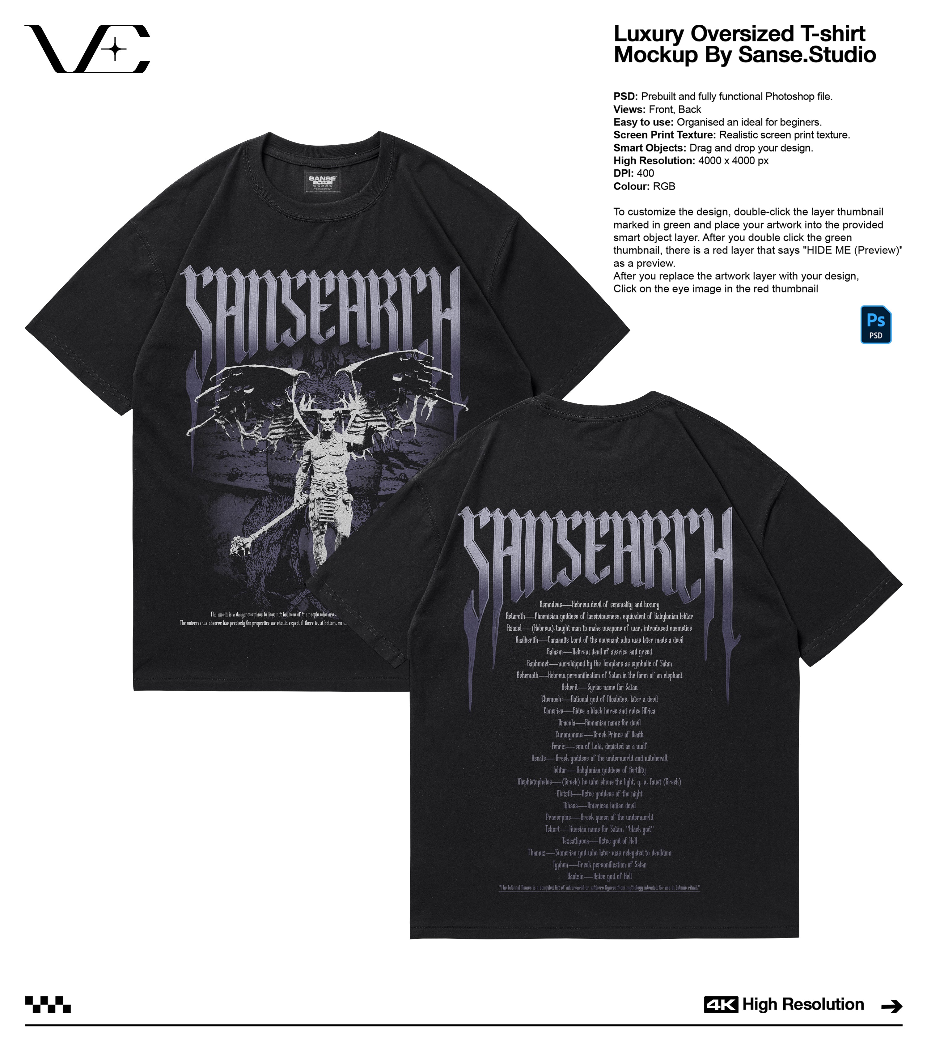 Luxury Streetwear T-Shirt Mockup • Sanse Studios x Visual Emporium